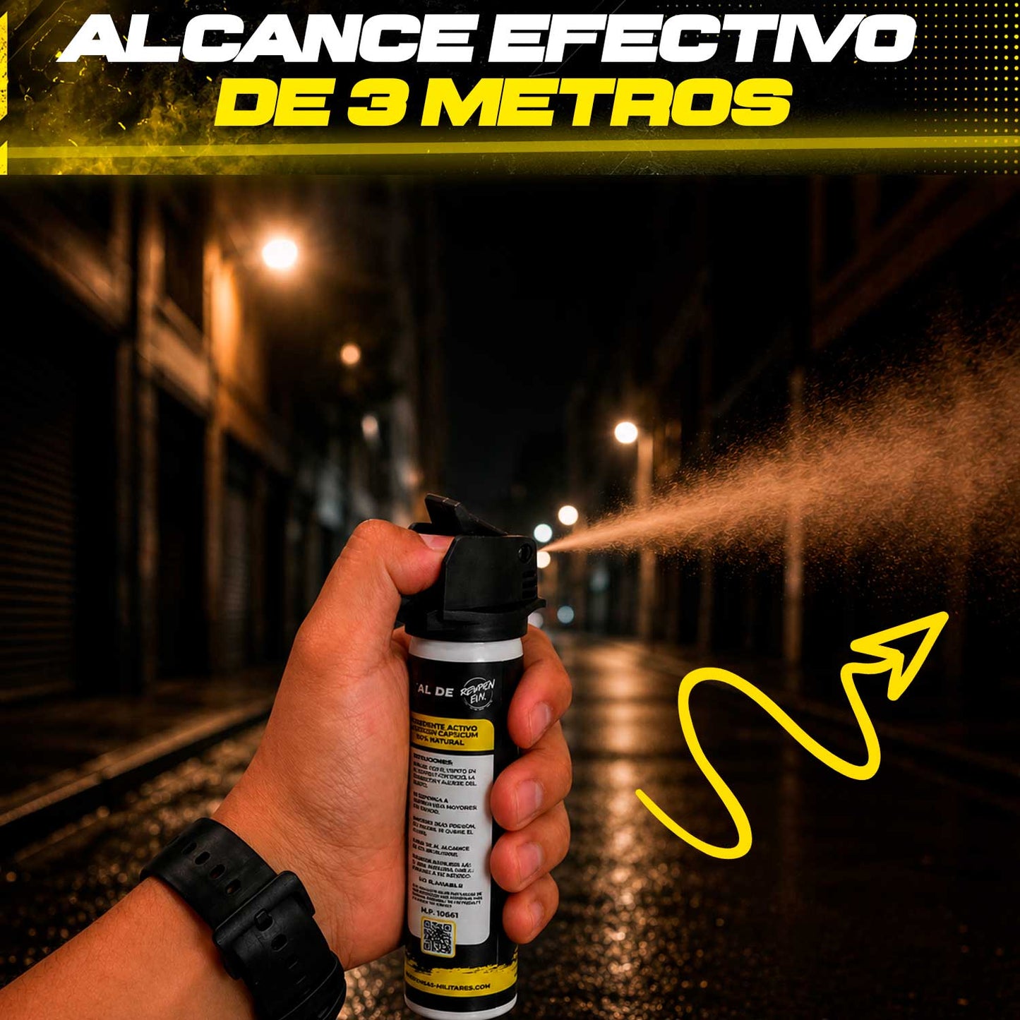 Gas Pimienta Lacrimogeno 135 gr Con Tapa De Seguridad Marca Maxima Máxima