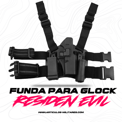 Funda Holster Piernera Diestro Para Glock Con Seguro Serpa Residen Evil Militaría