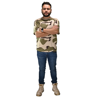 Playera Camuflada Manga Corta Algodón Hombre