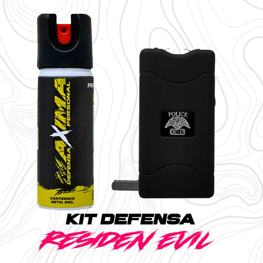 Kit Para Defensa Personal Taser Police + Gas Pimienta Residen Evil Militaría