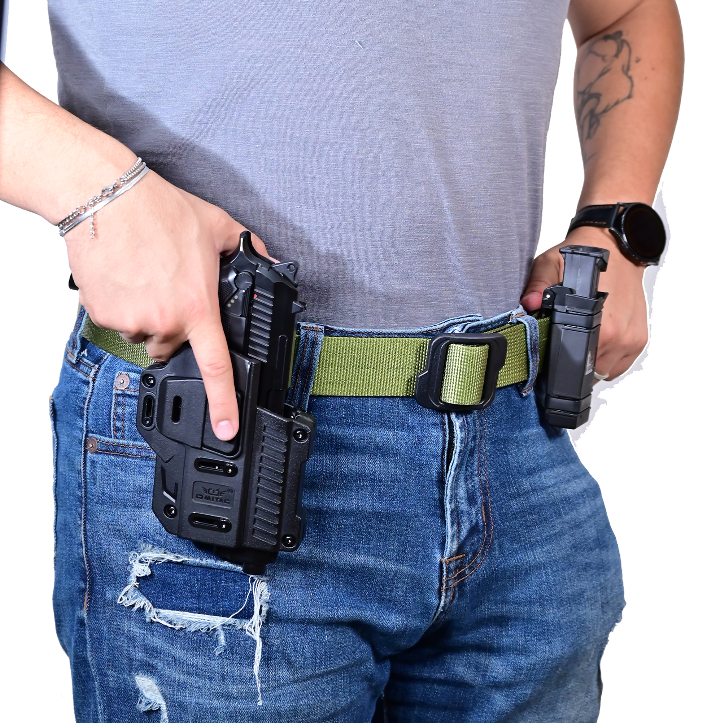 Cinturon Tactico Militar Omitac Doble Capa Porta Accesorios