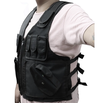 Chaleco Tactico Con Porta Pistola Y Cargadores Ajustable