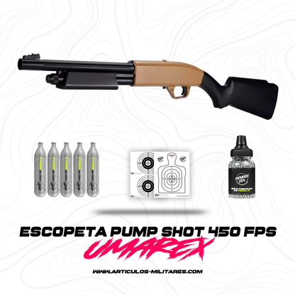 Escopeta Umarex Ngx Pump Shot 4.5m De Polimero Ligero 450fps KIT