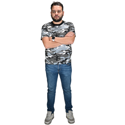 Playera Camuflada Manga Corta Algodón Hombre