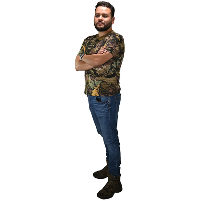 Playera Camuflada Manga Corta Algodón Hombre