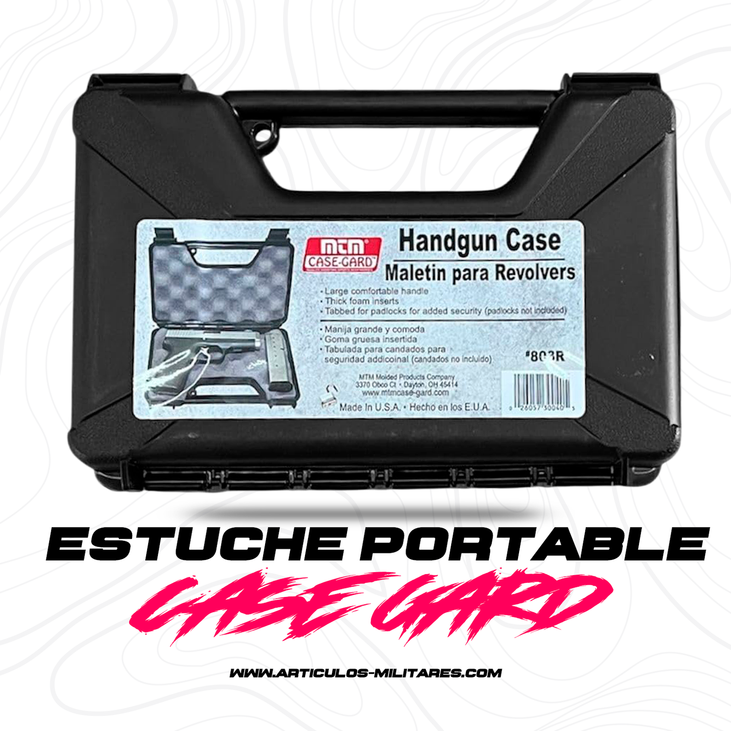Estuche Rígido  Para Pistola Revolver Corto Case Gard 803R
