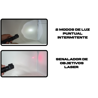 Linterna Taser Defensa Personal con apuntador Laser Police
