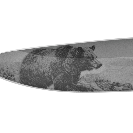 Navaja Con Mango madera Hoja Lisa Diseño De Oso Acero inoxidable
