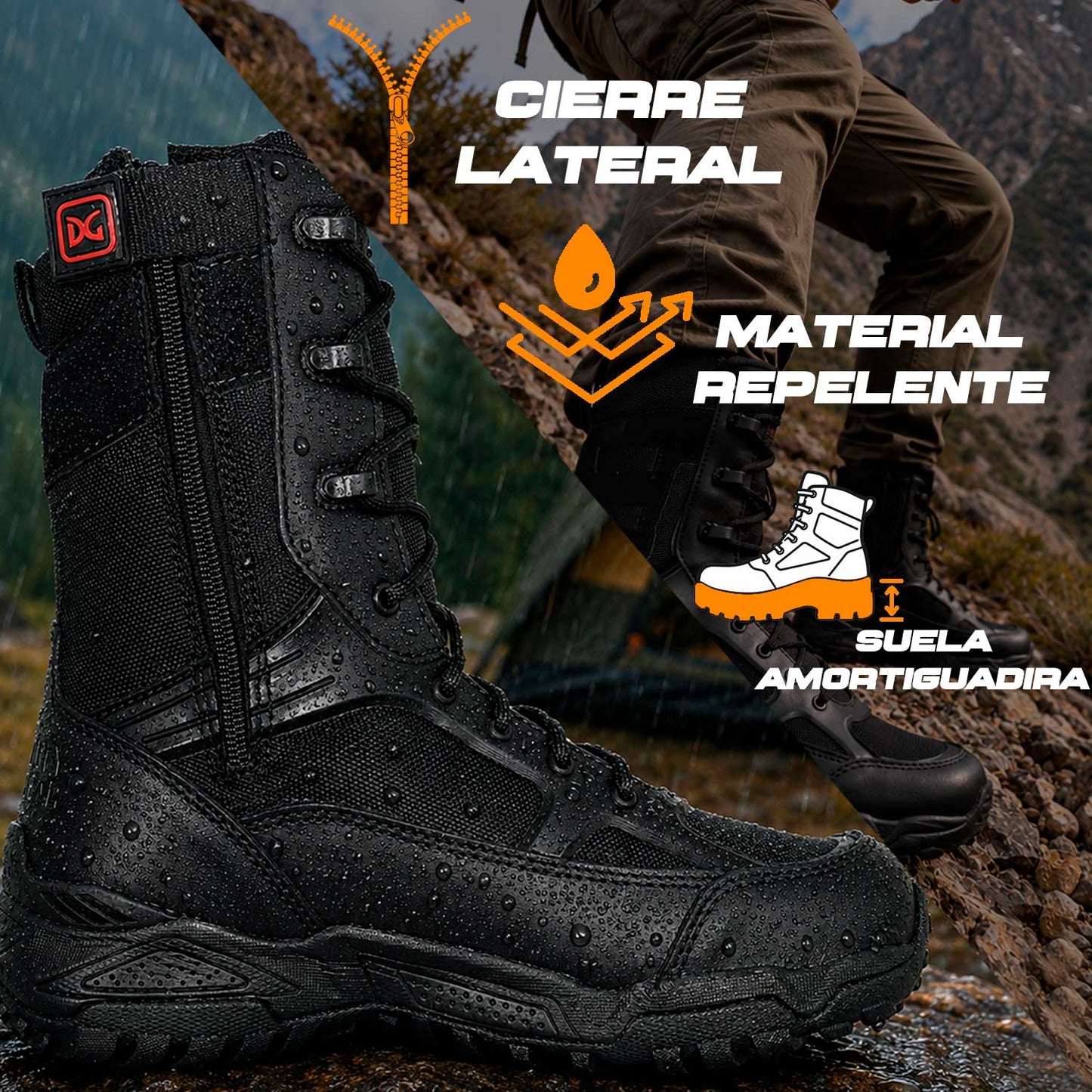 Botas Duty Gear Fortresss 4763 en Negro Duty Gear