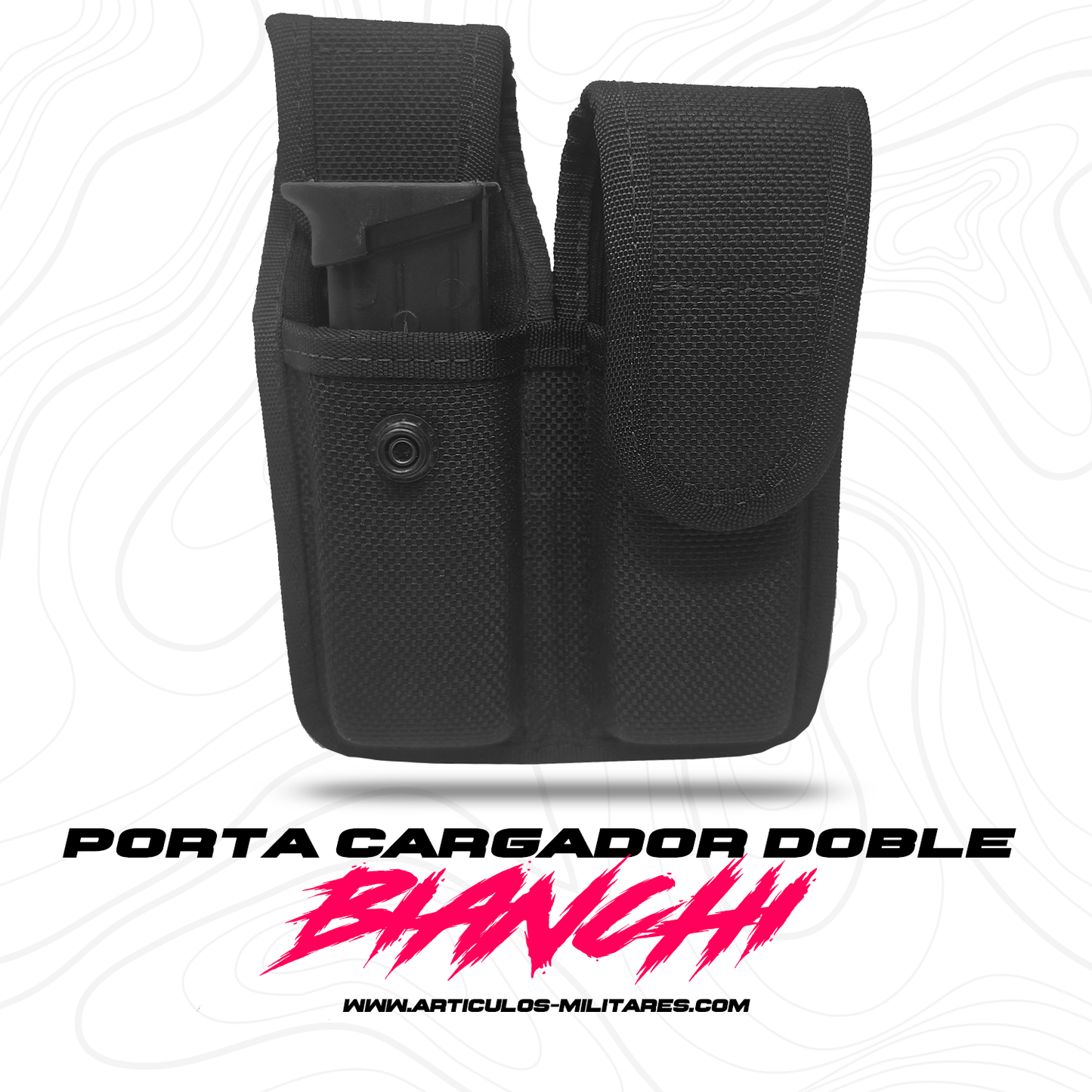 Porta Cargador Doble Bianchi Rigido Con Broche