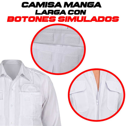 Camisa Tactica Uniforme Policia Cierre Simulado Manga Larga Residen Evil Militaría