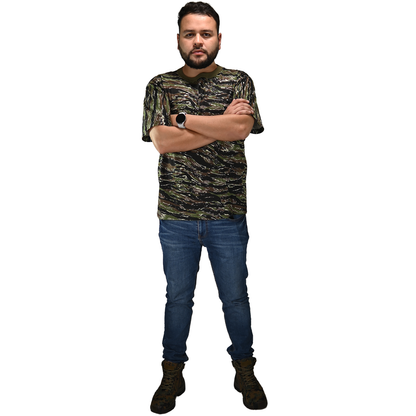 Playera Camuflada Manga Corta Algodón Hombre