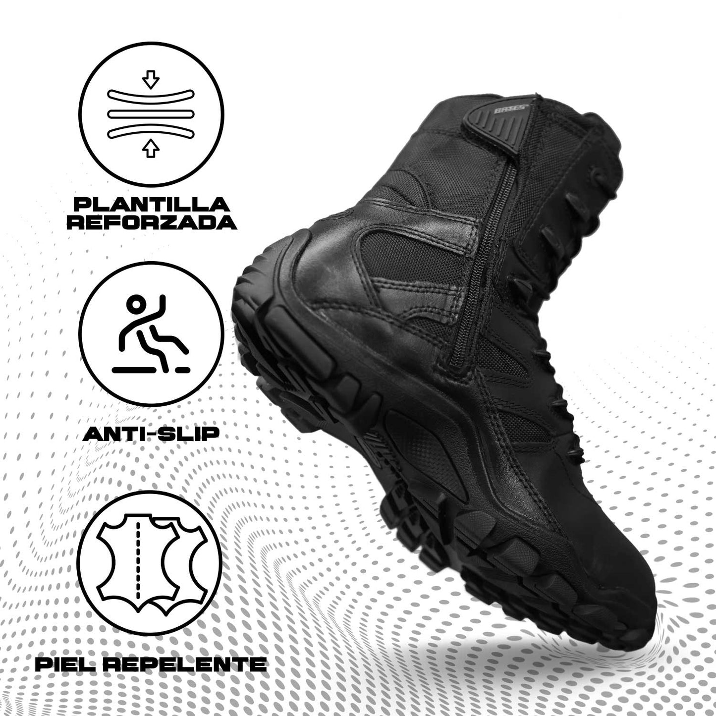 Botas Tacticas Bates Delta 8 Tecnología Ics Cuero Balístico