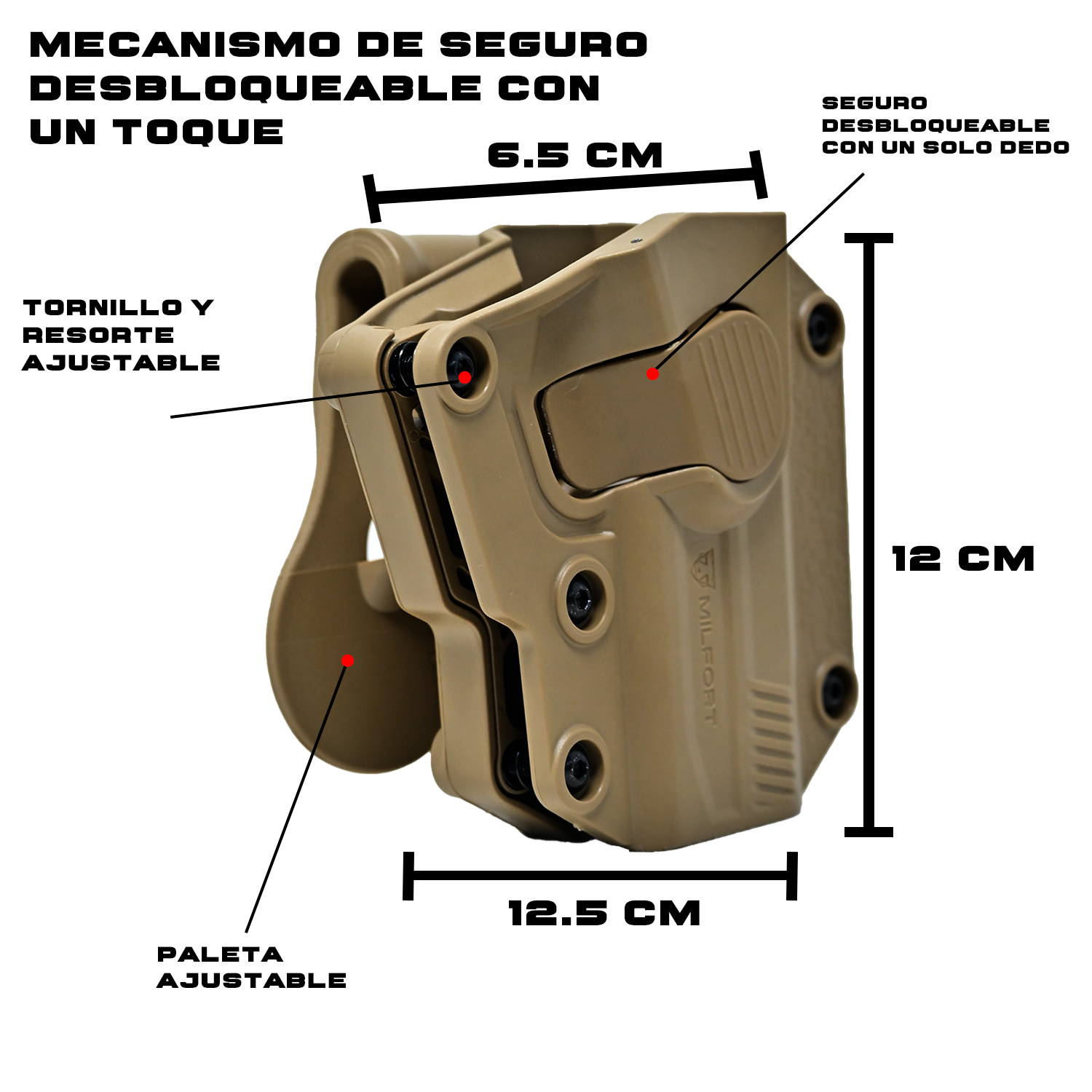 Porta Arma Milfort Universal De Polimero Reforzado