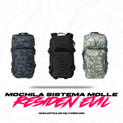 Mochila Táctica Repelente de 30 L Con Sistema MOLLE Residen Evil Militaría