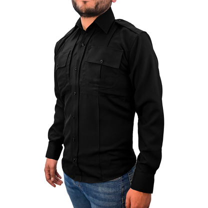 Camisa Tactica Uniforme Policia Cierre Simulado Manga Larga