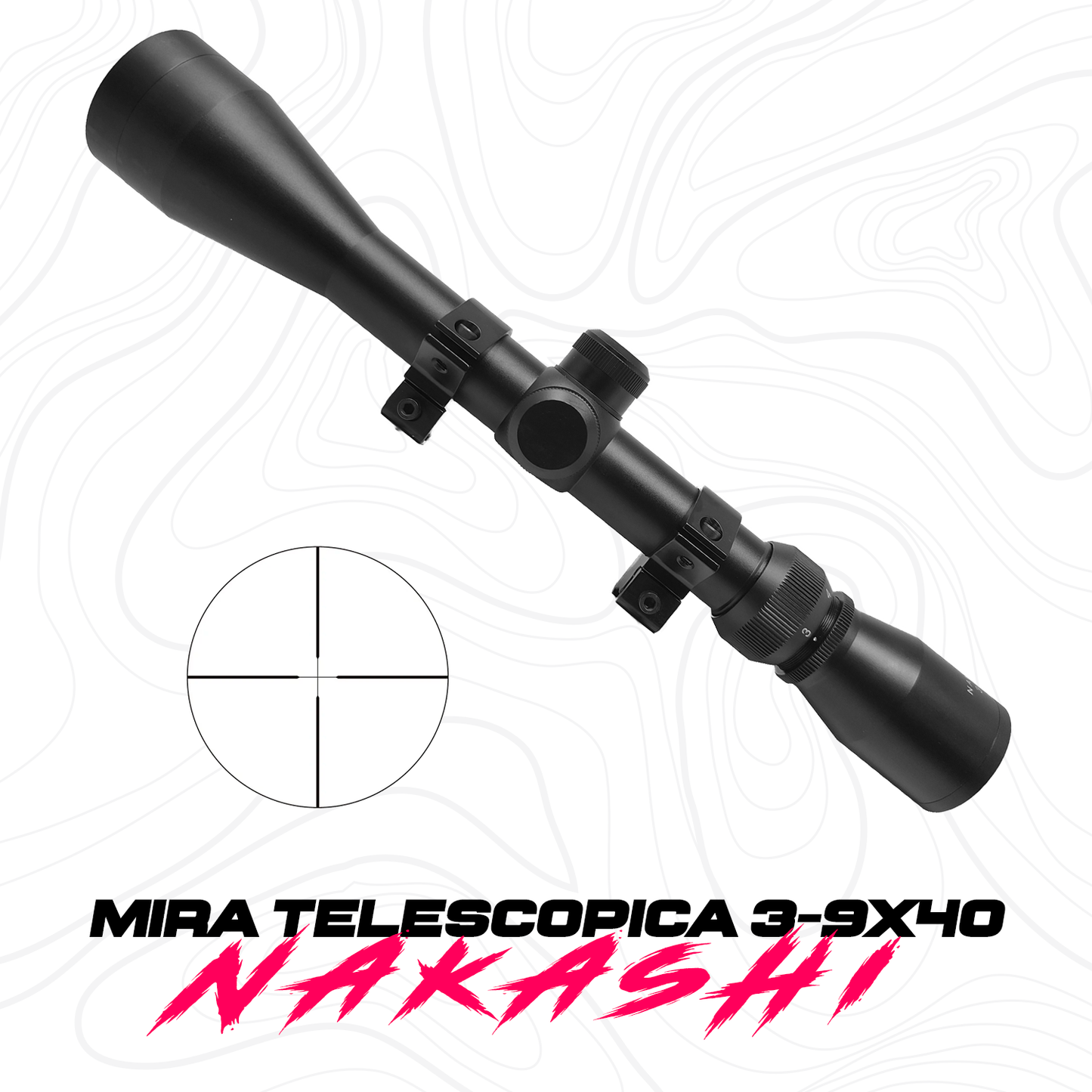 Miras Telescopica 3-9x40 Armas Deportivas Rifles Con Montura Nakashi