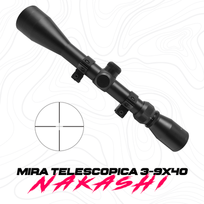 Miras Telescopica 3-9x40 Armas Deportivas Rifles Con Montura Nakashi