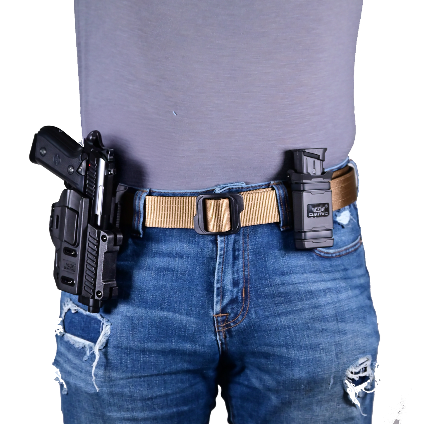 Cinturon Tactico Militar Omitac Doble Capa Porta Accesorios