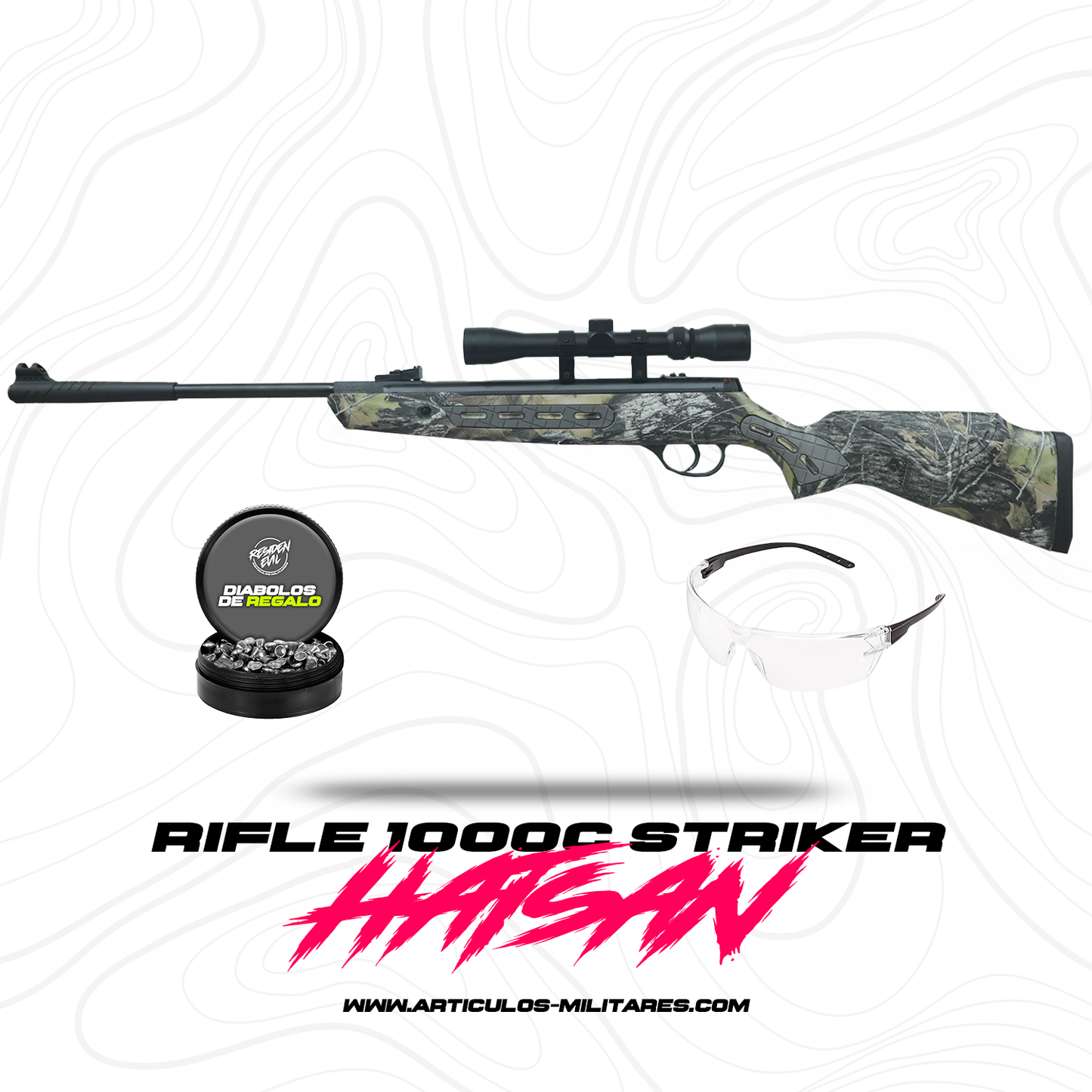 Rifle Hatsan 1000c Striker 800fps Camo 5.5mm