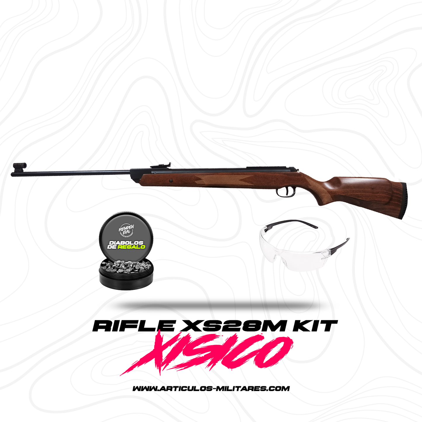 Rifle De Aire Xisico 5.5mm 1000 Fps De Madera Natural