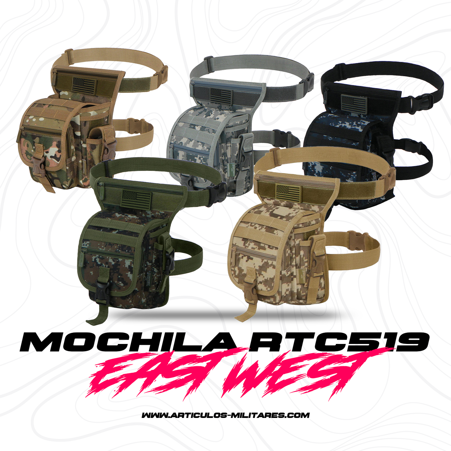 Mochila Piernera Tactica East West RTC519