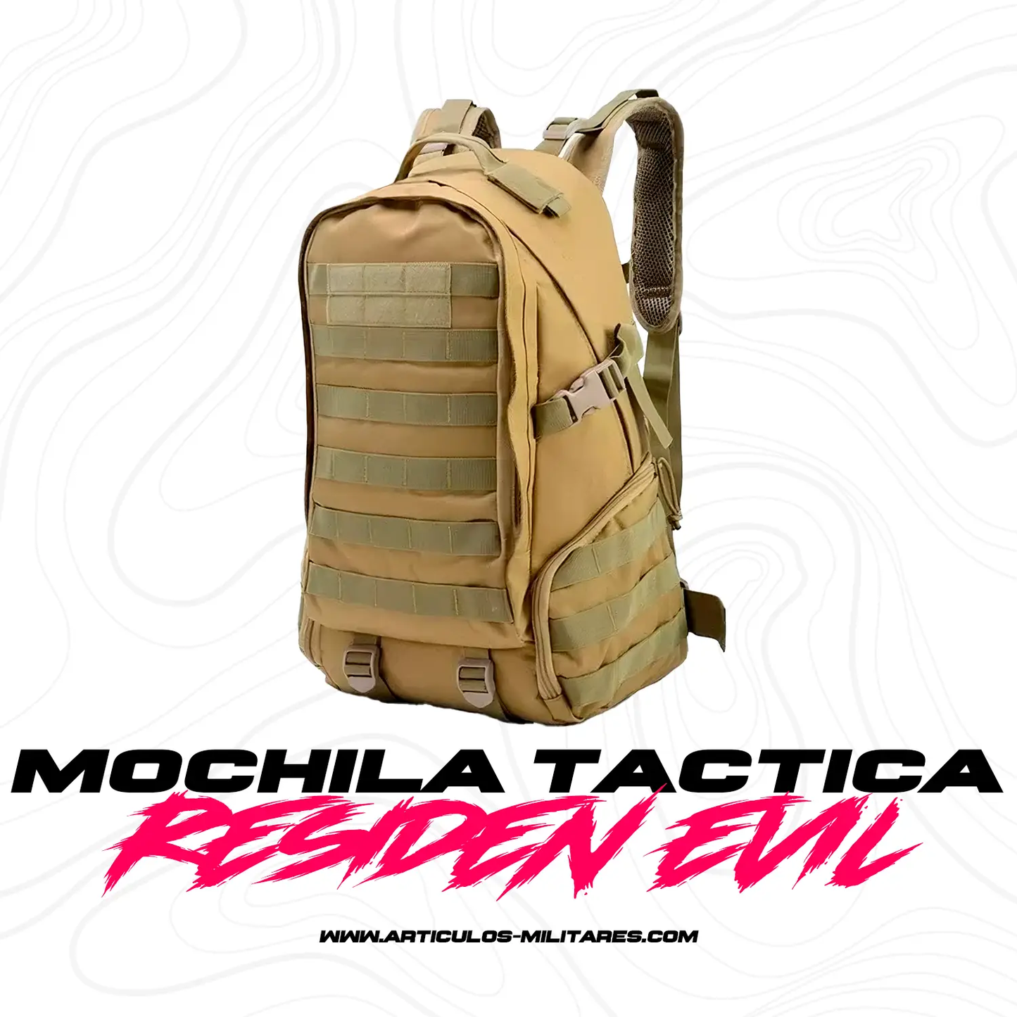 Mochila Tactica Coyote Sistema Molle Porta Laptop 24 Litros