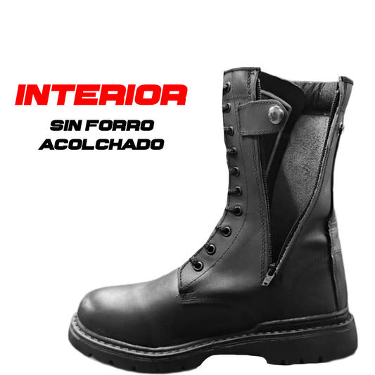 Botas Tacticas 100% Piel Suela Montaña Con Cierre Lateral
