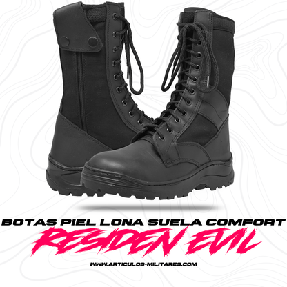 Botas Tacticas Militar De Piel Con Lona  Ligeras Para Seguridad