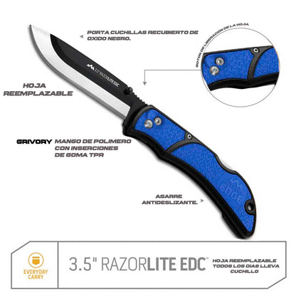 Navaja Táctica Razor EDC Lite con 5 Cuchillas de Acero Japonés