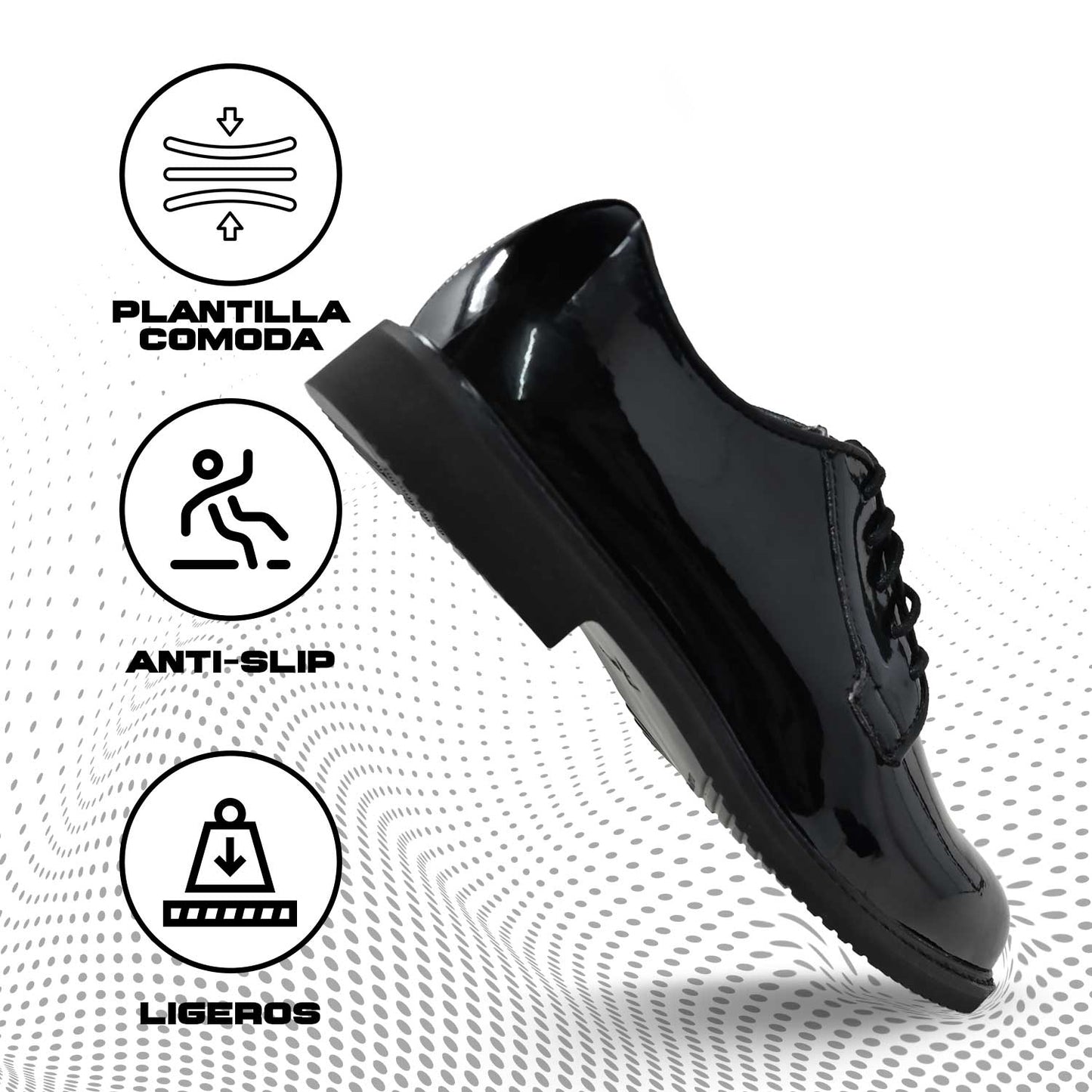 Zapato Policial Bates Charol Antiderrapante