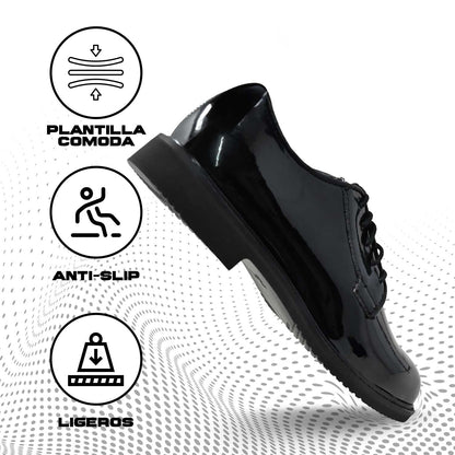 Zapato Policial Bates Charol Antiderrapante