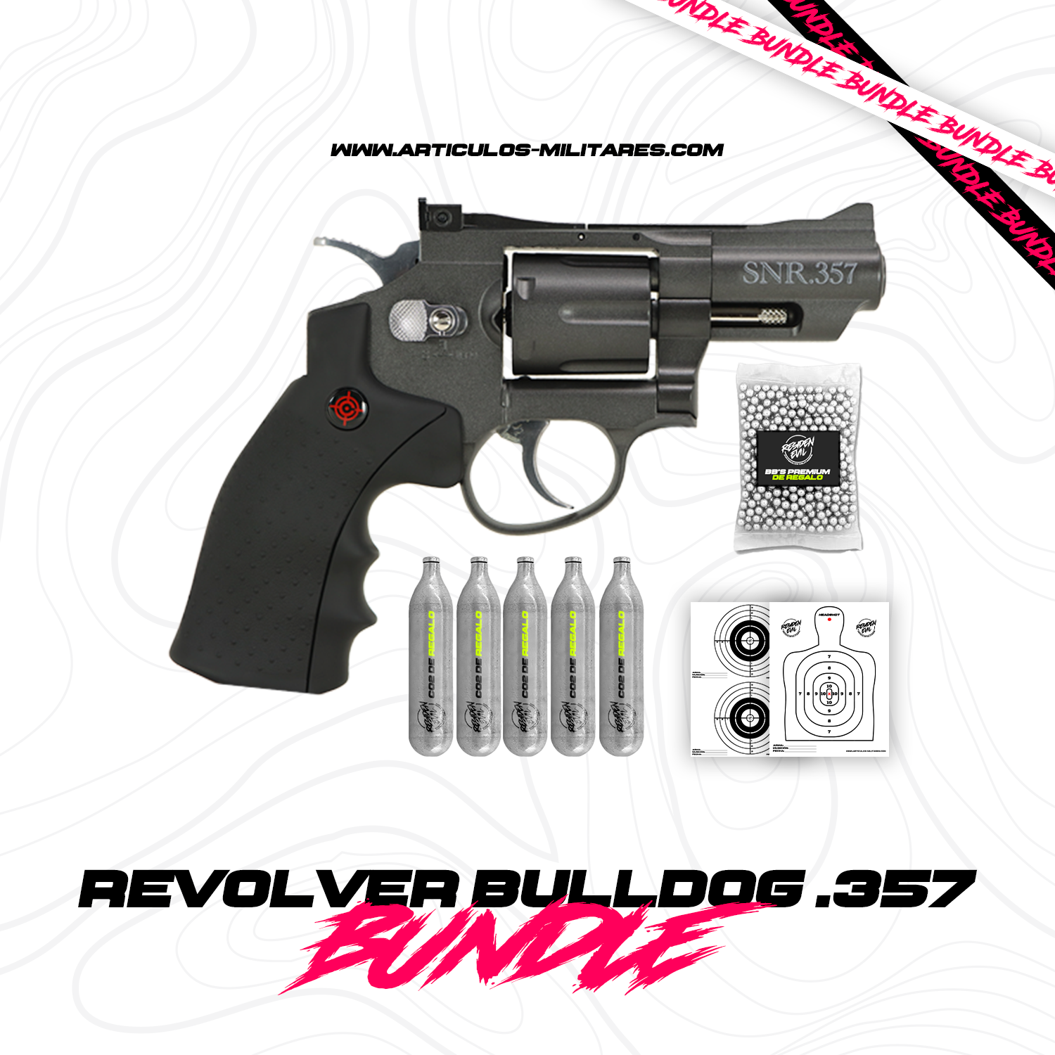 Pistola Revolver Co2 Bulldog .357 KIT CROSMAN