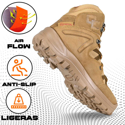 Botas OC TACTICAL 4054 con soporte de tobillo y ventilación Air Flow vista lateral