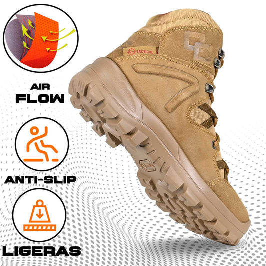 Botas OC TACTICAL 4054 con soporte de tobillo y ventilación Air Flow vista lateral