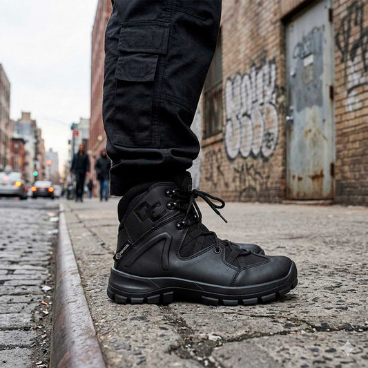 Botas OC TACTICAL 4054 SE MUTRA EL PRODUCTO CON FOTO ILUSTRATIVA EN UN ENTORNO URBANO 