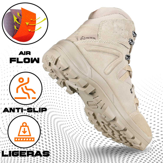 Botas OC TACTICAL 4054 con soporte de tobillo y ventilación Air Flow vista lateral