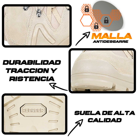 Botas OC TACTICAL 4054 VSITA EN DETALLES SE RESALTA EL MATERIAL  MALLA  ANTIDESGARRE