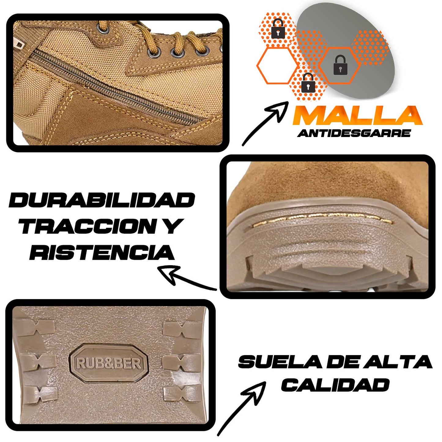 Botas OC TACTICAL 5534 botas tácticas con gran resistencia a la fricción y desgaste.