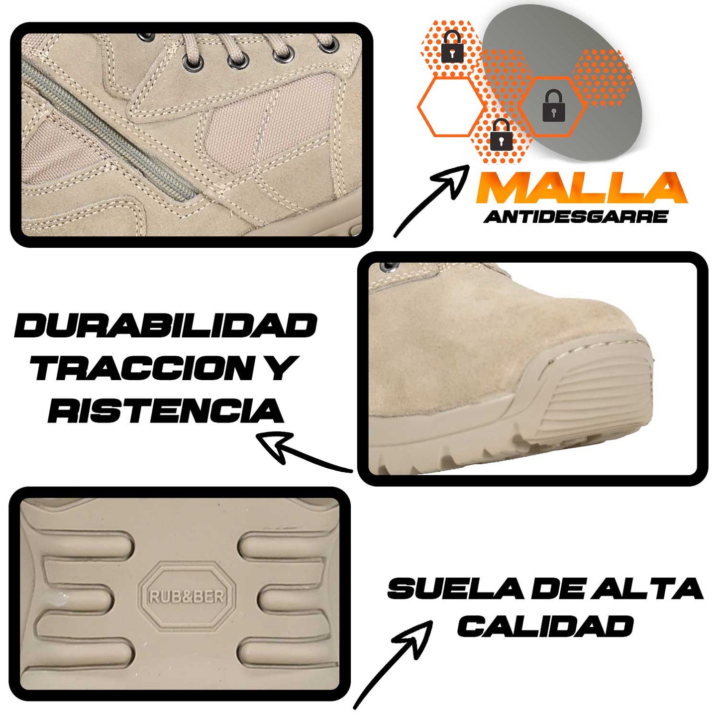 Botas OC TACTICAL 5534 botas tácticas resistentes al desgaste para uso intensivo.