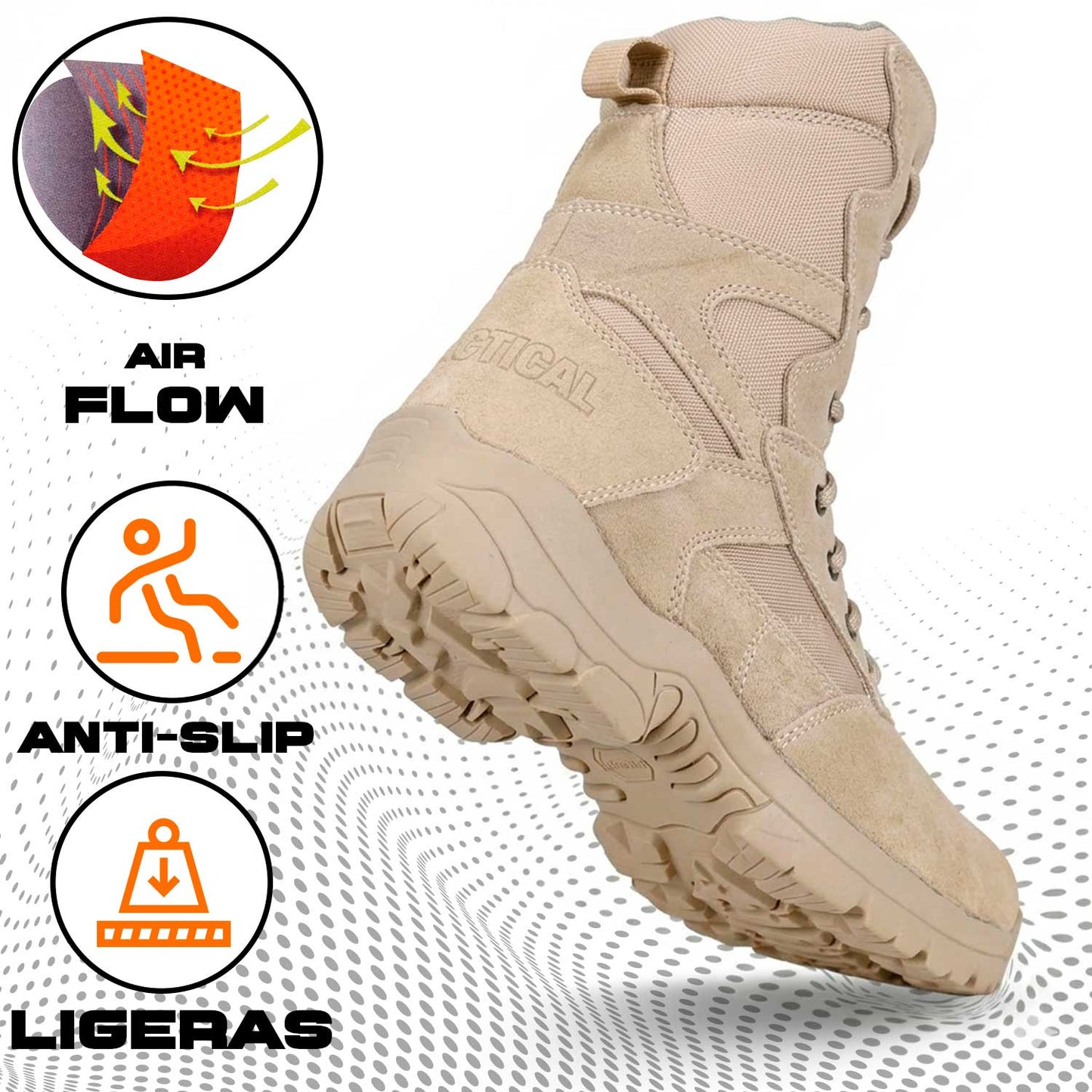 Botas OC TACTICAL 5534 botas tácticas con ventilación y frescura prolongada.
