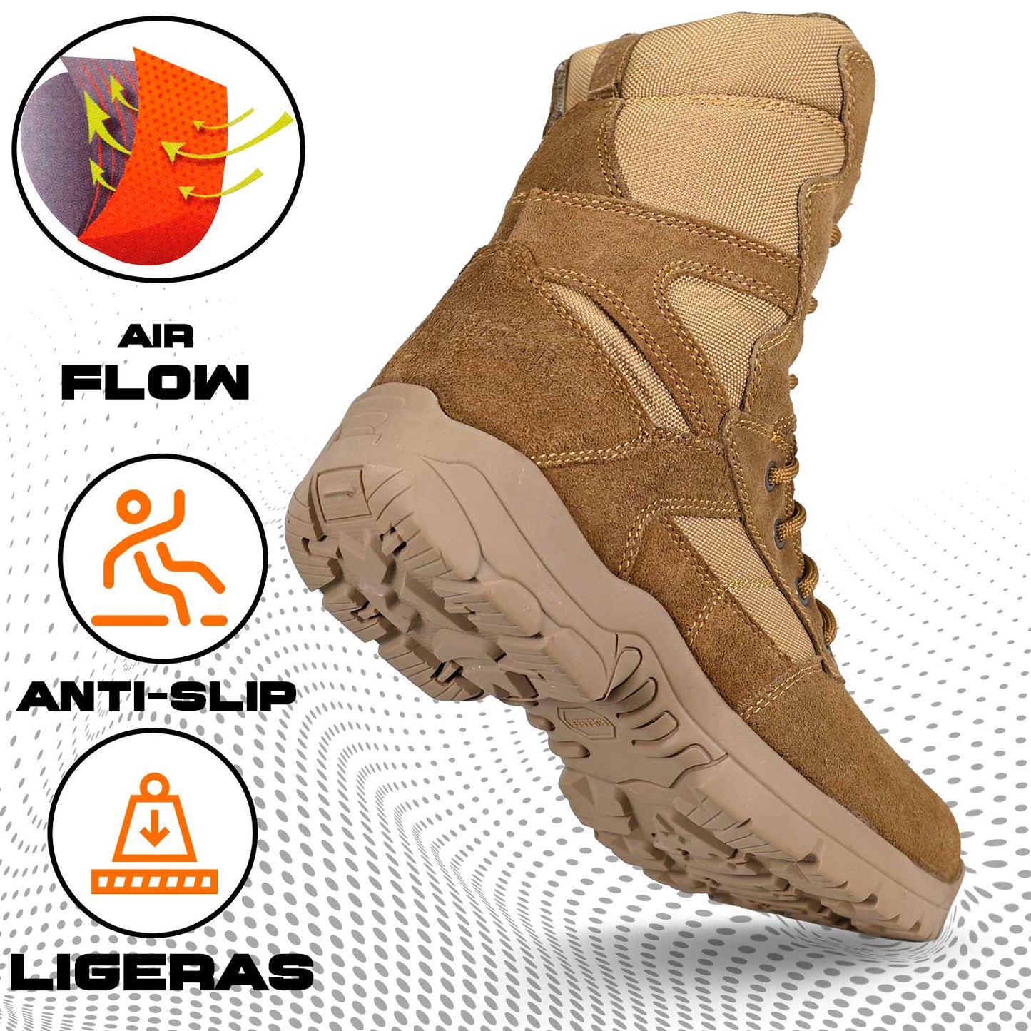 Botas OC TACTICAL 5534 botas tácticas con ventilación y frescura prolongada.