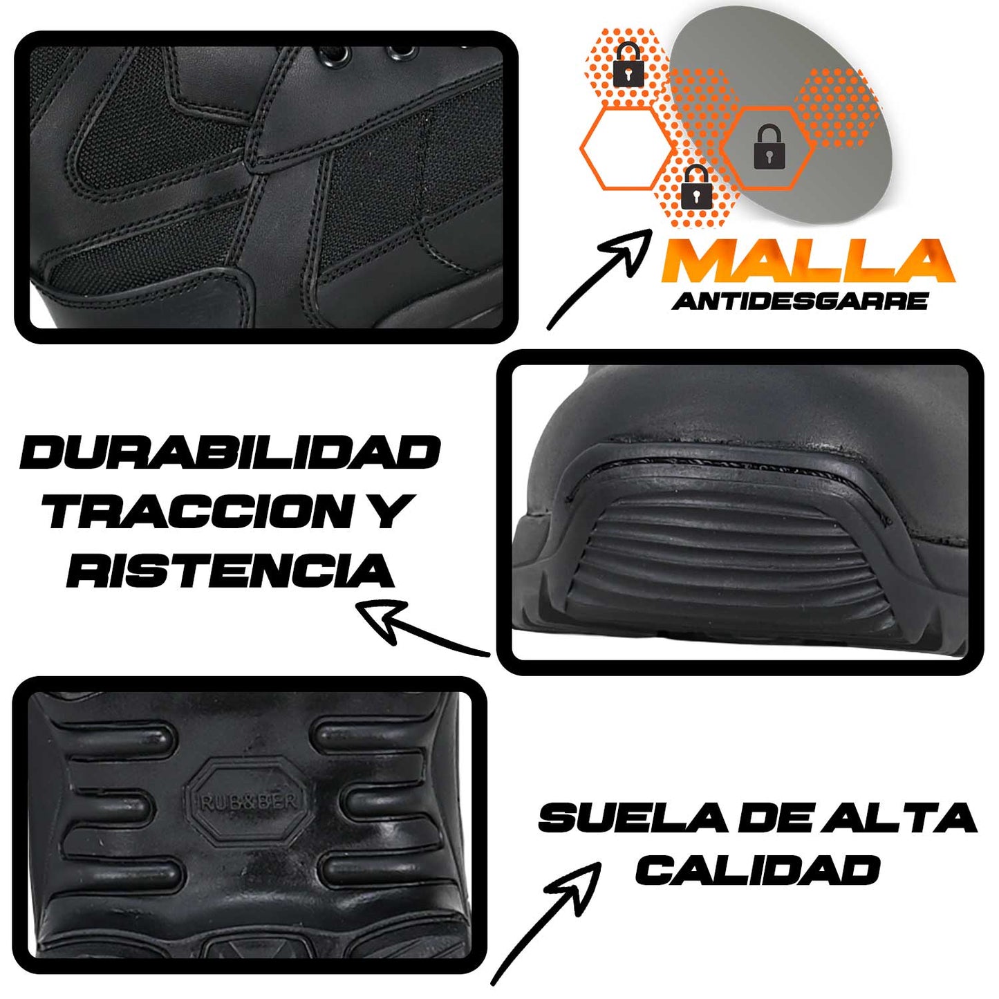 Botas OC TACTICAL 5534 botas tácticas resistentes al desgaste para uso intensivo.