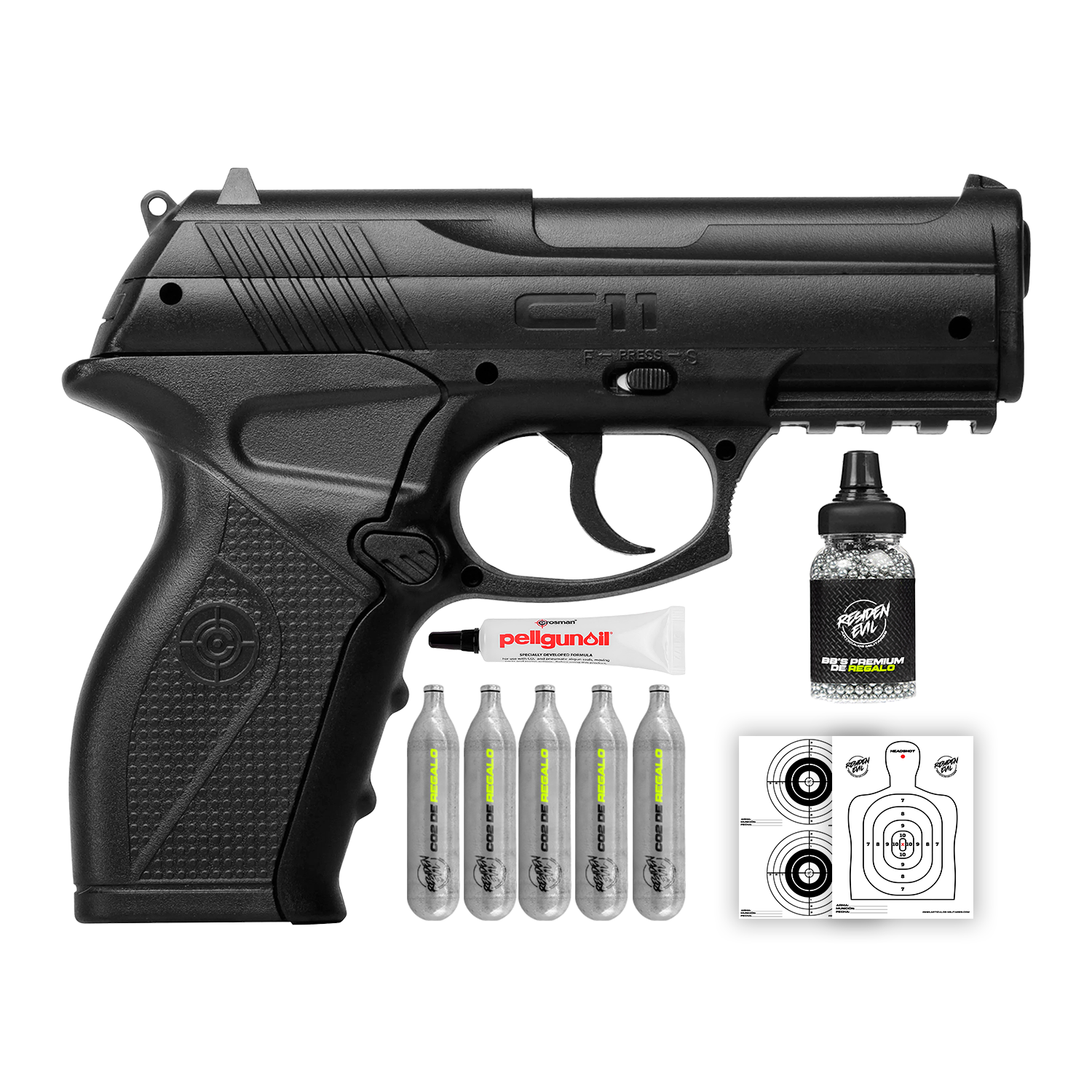 Pistola C11 de Co2 KIT CROSMAN