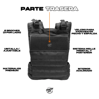 Chaleco Tactico Militar Porta Placa Ajustable con Sistema Molle Residen Evil Militaría