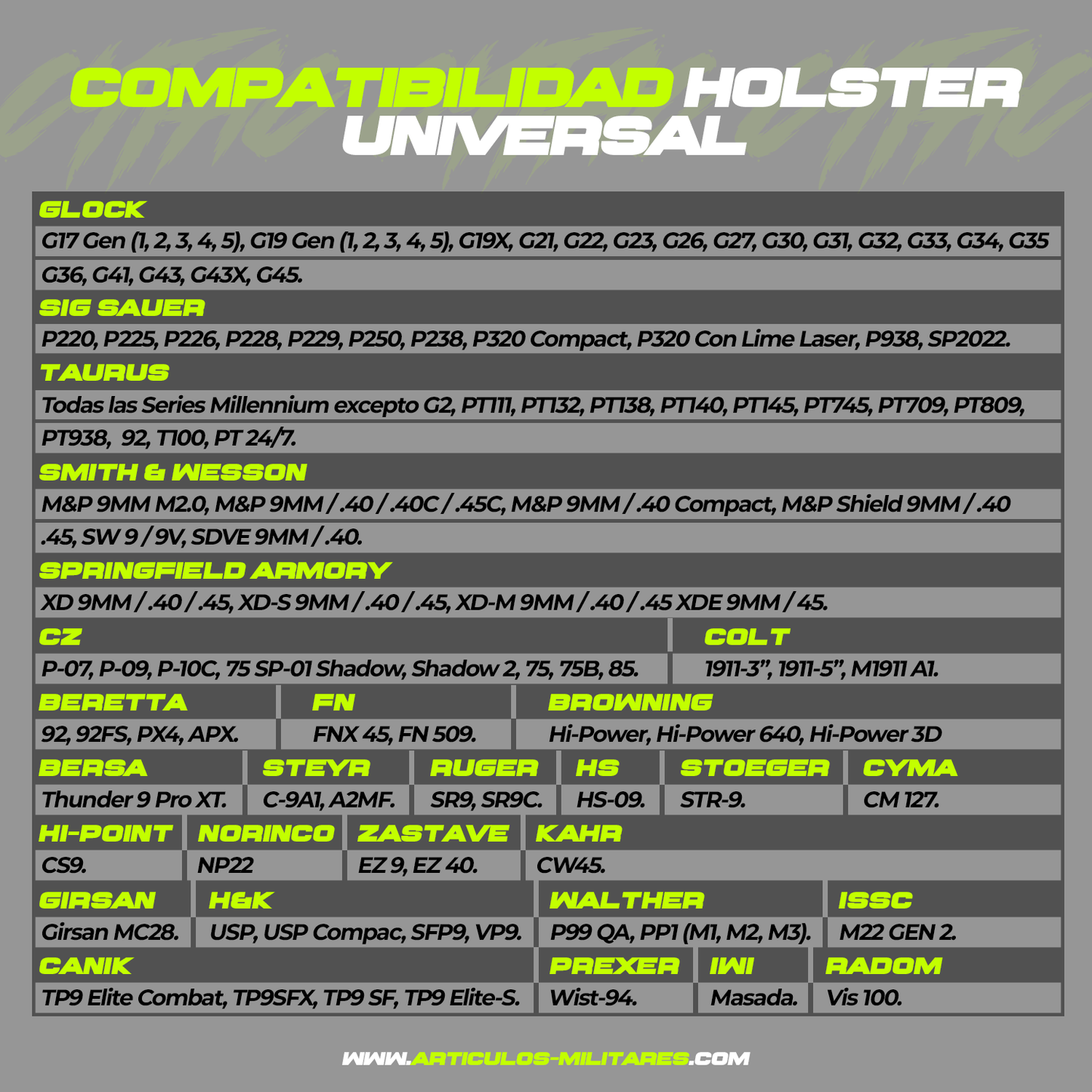 Piernera Porta Arma Universal Compacta