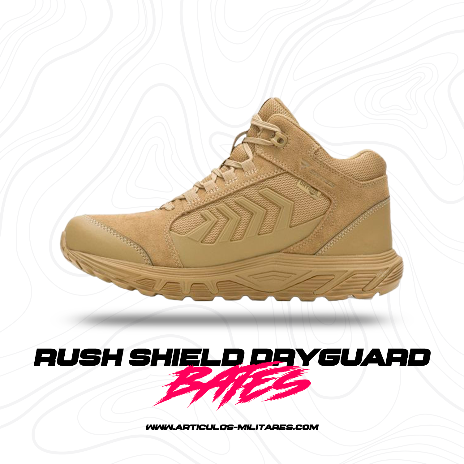 Botas Bates Tácticas Men's Rush Shield Mid Dryguard Militar