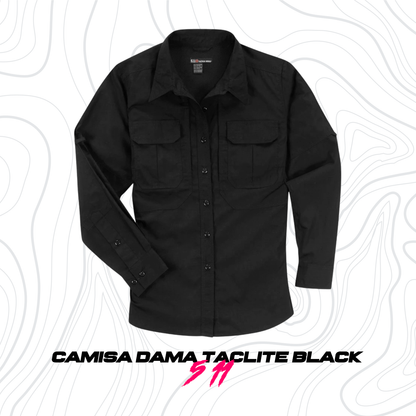 Camisa Táctica Taclite Negra Para Dama 5.11