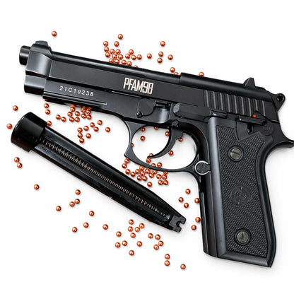 se muestra pistola 4.5mm con balines Cupperhed para dar entender la compatabilidad con algunos modelos de pistolas de Co2