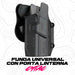 Funda Mega-Fit diseñada para más de 150 modelos de pistolas. Requiere la luz TLR-1 o TLR-2 para funcionar correctamente.
